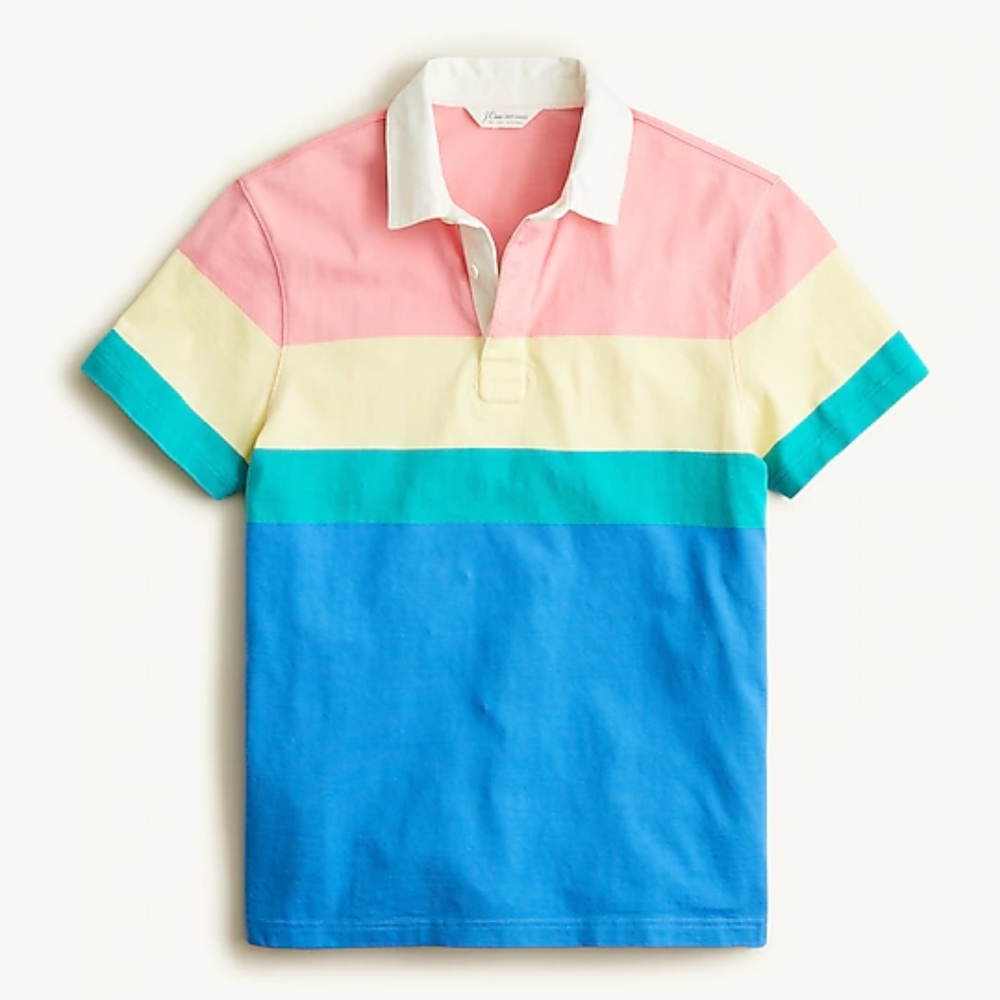 J. Crew Short-sleeve Rugby Polo Shirt in Stripe NWT
